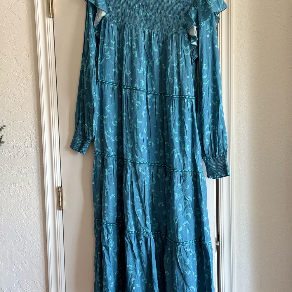 Anthropologie blank Laura smocked maxi